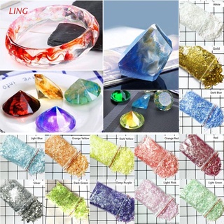 Ling 13 colores de colores Caparazón rota papel de azúcar intermitente decoración relleno resina joyería