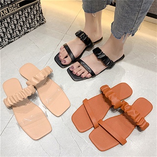 [cod] sandalias de mujer dedo del pie abierto zapatillas planas moda sólido al aire libre nuevo zapato de verano caliente