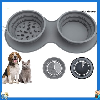 Be-Pet Bowl plegable portátil de silicona para gatos, perro, perro, doble arco, accesorios para mascotas