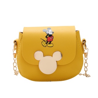 Disney Mickey Mouse Pu Messenger Bag 2021 New Kids Girl Bag Mini Cartera Moda Mickey Mouse Patrón Bolsa de cadena (3)