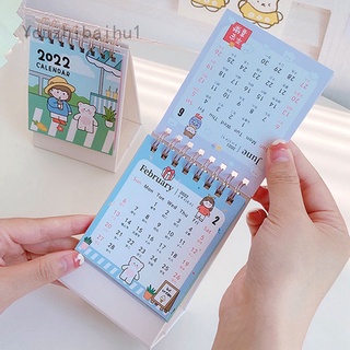 youzhibaihu1 2022 lindo mini calendario libro de escritorio de dibujos animados calendario calendario pequeños adornos