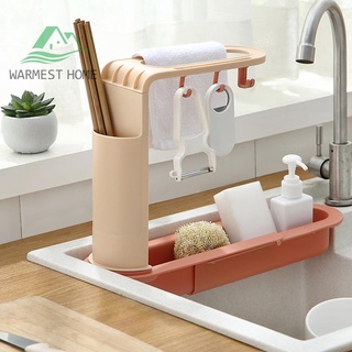 (warmesthome) estante de secado ajustable para baño, cesta de jabón, esponja, escurridor (1)