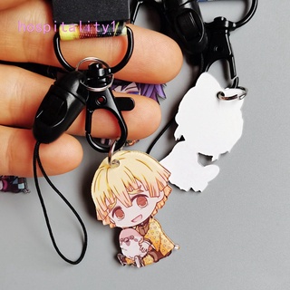 Anime Demon Slayer Kimetsu No Yaiba Lanyard Figure Set Key chain Mobile Phone Cosplay Straps ID Badge Holder Charms