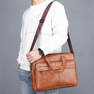 Men's Business Tote Retro Briefcase Shoulder Messenger Bag Laptop Bag Satchel Handbag