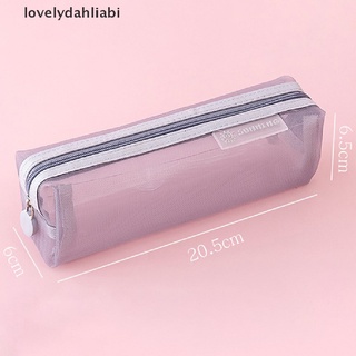 [j] estuches de malla escolar kawaii lindo color sólido transparente caja de lápices escuela [caliente]