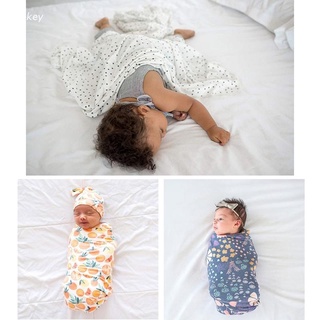 Wit ropa de cama de bebé recién nacido niños niñas algodón envolver manta saco de dormir pañales diadema sombrero 3Pcs conjuntos