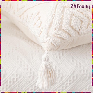 Throw Pillow Covers Woven Pillowcases Tassels Sofa for Farmhouse Decor (1)