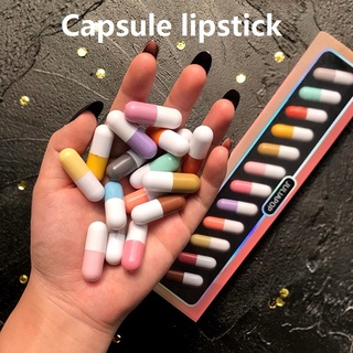mini 12 colores cápsula lápiz labial set impermeable antiadherente taza llevar píldora lápiz labial novedad maquillaje color lápiz labial tslm2