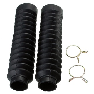 2pcs Black Universal Motorcycle Rubber Front Fork Cover Dust Gaiters Boots (4)