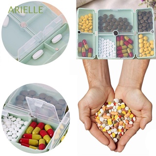 arielle split pill box cápsulas imán medicina caso contenedor divisor 4 colores tapas vitaminas caja plegable rejillas/multicolor