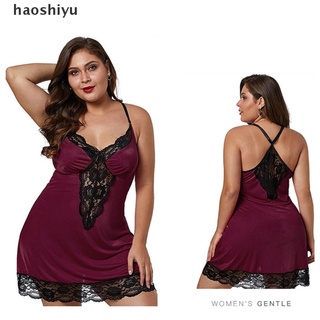 Pijamas haoshiyu talla grande De encaje cruzado para mujer