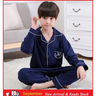 Pijama conjunto Baju Tidur Kawaii manga larga camisón impresión carta impresión solapa Pijamas absorbe la humedad niños pijama de algodón (1)