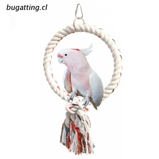b.cl mascota loro pájaros jaula juguete cuerda de algodón círculo anillo soporte masticar mordedura colgando columpio