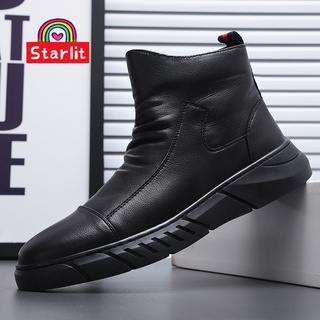 Starlit Kasut Kulit Kasut Yang Berkualiti Tinggi Serba Fesyen zapatos de cuero de los hombres botas cortas