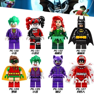 8 Unids/set Lego Batman Película Minifiguras Joker Harley Quinn Robin DC Super Heroes Bloques De Construcción Juguetes Regalos