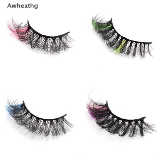 Awheathg 7/2Pairs Colored Lashes Mink Lashes Colorful Eyelashes Extension Fake Eyelashes *Hot Sale