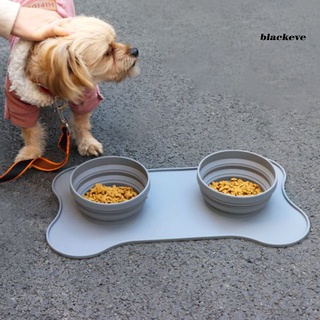 Be-Al aire libre antideslizante mascota perro gato alimentos agua silicona tazón de almacenamiento alimentador mantel individual (9)