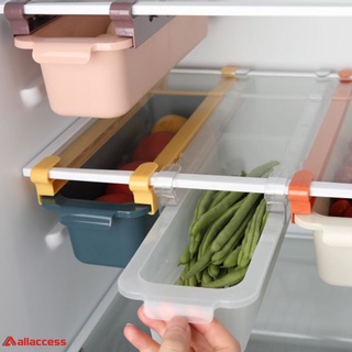 Ajustable plástico refrigerador organizador cajón cesta refrigerador extraíble cajones fresco espaciador capa estante de almacenamiento hogar allaccess1