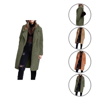 [oplebes] mujer abrigo largo color puro solapa abrigo largo de un solo botonadura para oficina