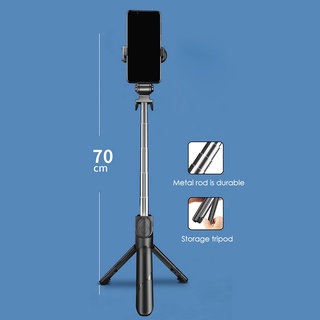 Selfie Stick 3 en 1 con mando a distancia inalámbrico desmontable y trípode estable puede ser libremente retráctil (negro) (4)