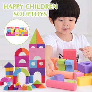 babyya - juego de 50 bloques de espuma eva, color brillante, juguetes educativos para niños