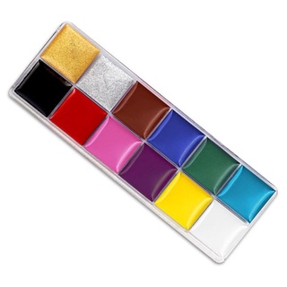 12 Colores Caja De Hierro Sólido Acuarela Pigmento Portátil Pintada A Mano AI302