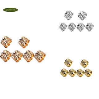 Servilletas anillos, servilletas de hoja anillos conjunto de 6 exquisitos servilletas de oro rosa para pascua, fiesta, boda cena decoración (1)