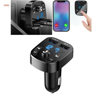 Shas reproductor de Mp3 de Audio Aux manos libres para coche transmisor FM compatible con Bluetooth carga rápida USB (1)