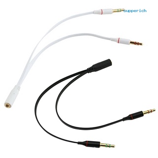 suppe 3.5mm aux audio mic splitter cable auricular adaptador de auriculares hembra a 2 macho