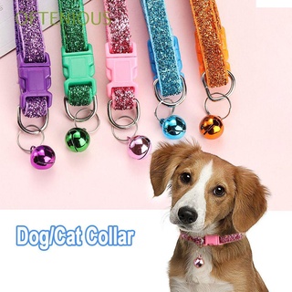 OFTENIOUS Adjustable Cat Collars Buckle Kitten Necklace Dog Collar Pet Supplies Puppy Cat Accessories Sequin Bell Pendant/Multicolor