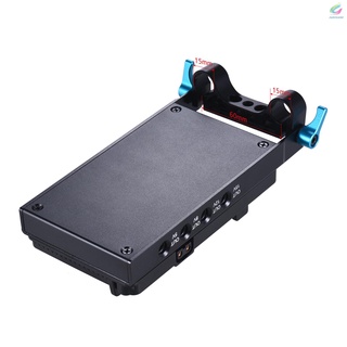 Nuevo adaptador de placa de batería Andoer V Mount V-lock con abrazadera de varilla de doble agujero NP-FW50 adaptador de batería para BMCC BMPCC A7 A7S A7R A7II A7SII A7RII 0 0 0 para Monitor grabadora de Audio micrófono divisor de frecuencia (9)