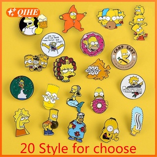 20 Styles The Simpsons Enamel Pins Funny Bart Simpson Lisa Homer TV Show Cartoon Brooch Creative Humor Badge Gift for Fans