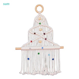 sum Hand-woven Macrame Tapestry Christmas Tree Hanging Pendant Kids Baby Room Wall Decorations Accessories