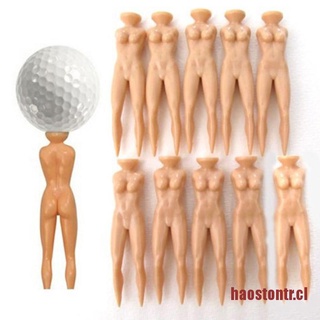 TONTR 10 unids/lote de plástico novedad desnuda desnuda señora Golf Tee 76mm entrenamiento camisetas