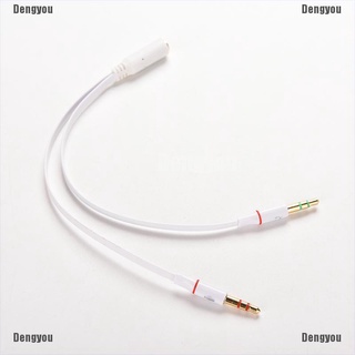 <dengyou> 3.5 mm auriculares micrófono audio y divisor cable hembra a dual macho convertidor adaptador