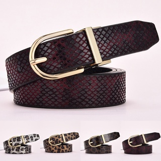 Cinturón de cuero leopardo Pin cintura cintura mujeres decoración Jeans señoras