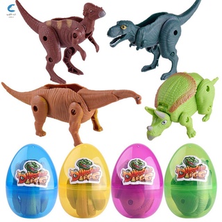 4 unids/set sorpresa huevos dinosaurios modelo de juguete deformado dinosaurios colección de huevos para niños