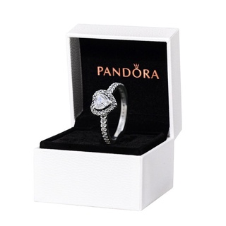 Exquisito Anillo De Circonita Pandora Con Caja Promesa Nupcial Boda Plata 925 Cristal Amor Corazón Compromiso Cúbica Diamantes Rings