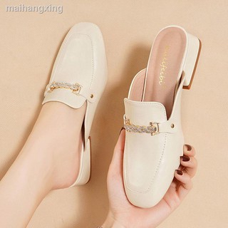 Baotou media zapatillas mujer sandalias de verano moda ropa fresca zapatillas
