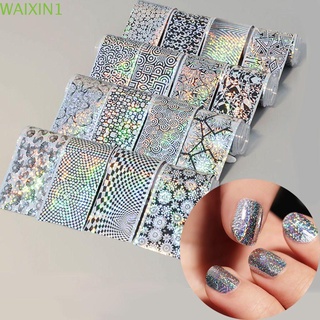 SUQII 16Pcs New Starry Sky Nail Foil Fashion Nail Art Decals Transfer Stickers Beauty Women Laser Holographic Manicure Decor