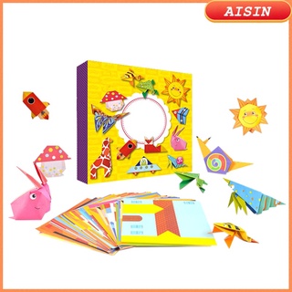 Juego plegable plegable Diy Aisin-libro Origami 54 diseños Divertidos y 108 pzs Papel De Origami Para 3-10 años