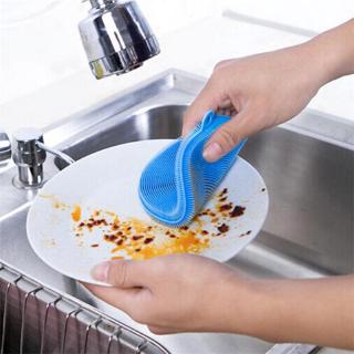 cepillo de limpieza mágico de silicona para lavar platos esponja limpiadora de platos cuenco de limpieza de cocina antibacteriano