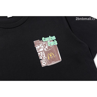 ts burger print manga corta algodón casual camiseta suelta camisas unisex (7)