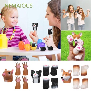 NEMAIOUS Kids Toys Hand Puppet Animal random combination Finger Dolls Vinyl Cat Squirrel Dog Washable Props