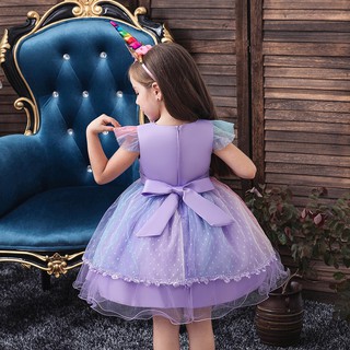 Vestido de niña de unicornio pequeño Pony princesa vestido Pakaian kanak-kanak Halloween Cosplay disfraz de niños vestidos (2)