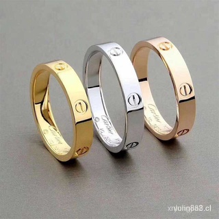🙌 Cartie anillo de acero inoxidable coreano joyería de boda individual pareja anillos 4 mm VKIW