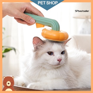 Spb Pet peine con botón de limpieza de un clic de depilación lavable para mascotas, gatos, perros, limpieza, cepillos, cepillos, suministros para mascotas