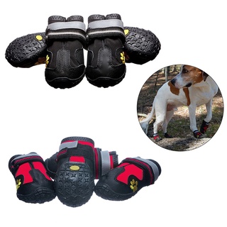 4 Pzas Zapatos Impermeables Para Perros/Mascotas/Antideslizantes/Botas Reflectantes Cómodas (1)
