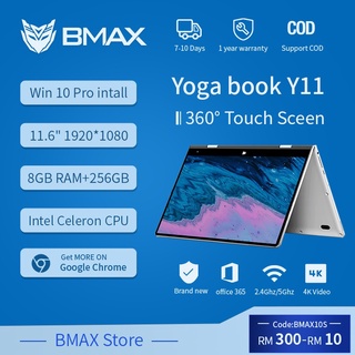 Bmax Y11 portátil pulgadas Quad Core Intel N4120 1920*1080 IPS pantalla 8 gb LPDDR4 RAM 256 gb SSD ROM Notebook Windows10
