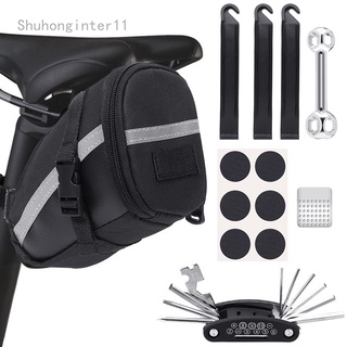 Bike Repair Tool Kits - Saddle Bag Bicycle Tool Set with Seat bag and Bicycle multi-tool Chain Tool Bike tire repair tool